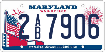 MD license plate 2AB7906
