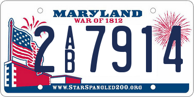 MD license plate 2AB7914