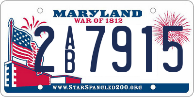 MD license plate 2AB7915