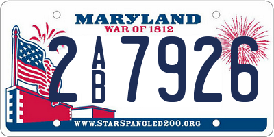 MD license plate 2AB7926