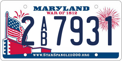 MD license plate 2AB7931
