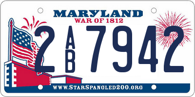 MD license plate 2AB7942