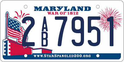 MD license plate 2AB7951