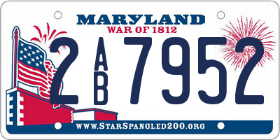MD license plate 2AB7952