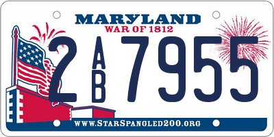 MD license plate 2AB7955