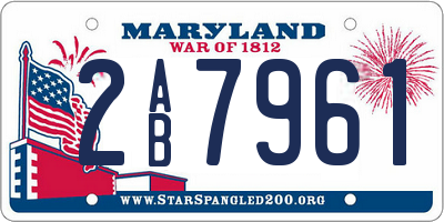 MD license plate 2AB7961