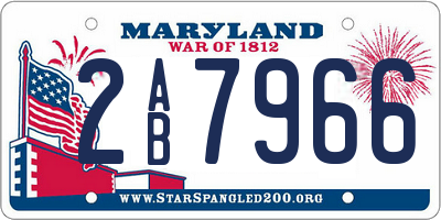 MD license plate 2AB7966