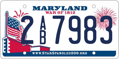 MD license plate 2AB7983