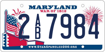 MD license plate 2AB7984