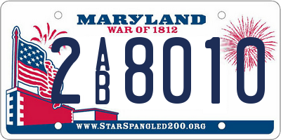 MD license plate 2AB8010