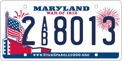 MD license plate 2AB8013