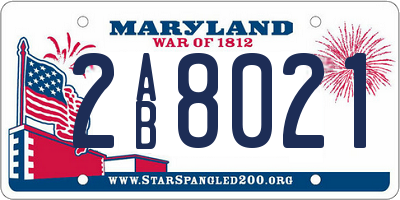 MD license plate 2AB8021