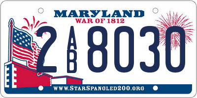 MD license plate 2AB8030