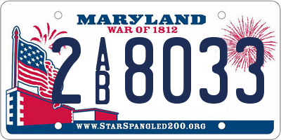 MD license plate 2AB8033
