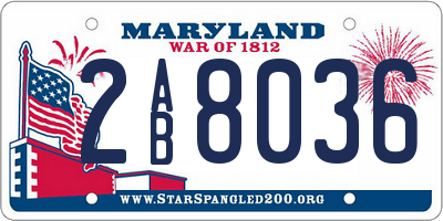 MD license plate 2AB8036