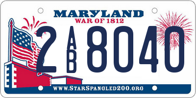 MD license plate 2AB8040