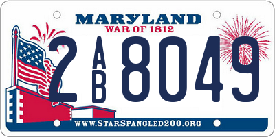MD license plate 2AB8049