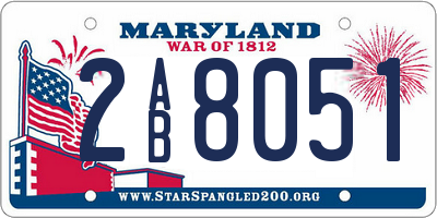 MD license plate 2AB8051