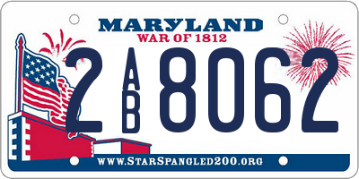 MD license plate 2AB8062