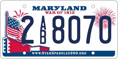 MD license plate 2AB8070