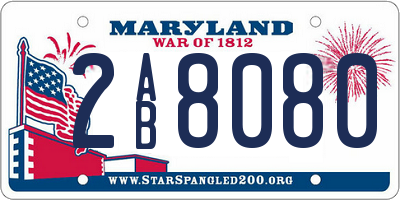 MD license plate 2AB8080
