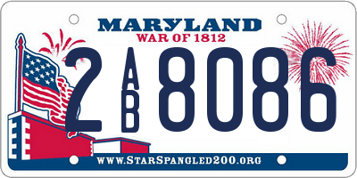 MD license plate 2AB8086