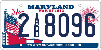 MD license plate 2AB8096