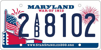 MD license plate 2AB8102
