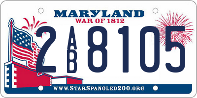 MD license plate 2AB8105