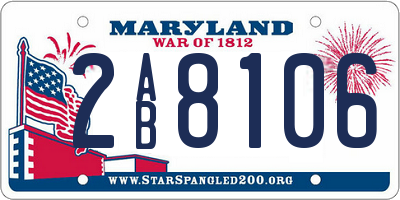 MD license plate 2AB8106