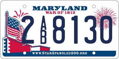MD license plate 2AB8130