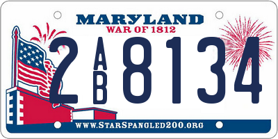 MD license plate 2AB8134