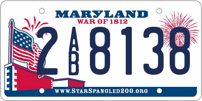MD license plate 2AB8138