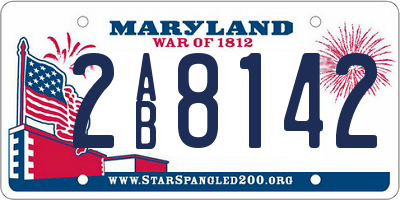 MD license plate 2AB8142