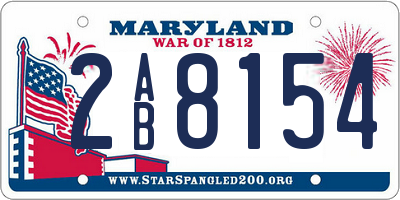 MD license plate 2AB8154
