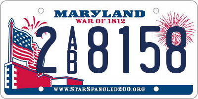 MD license plate 2AB8158