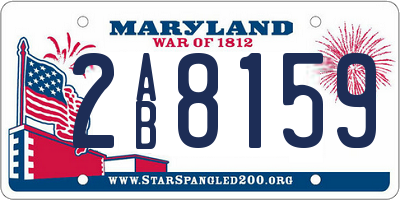 MD license plate 2AB8159
