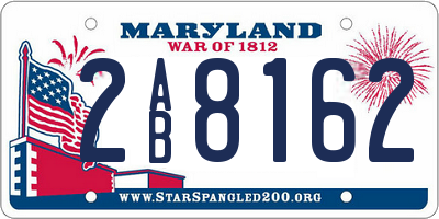 MD license plate 2AB8162