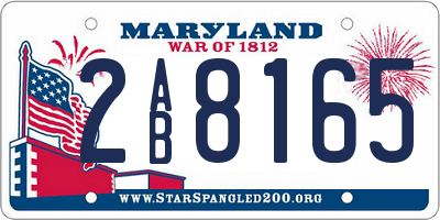 MD license plate 2AB8165