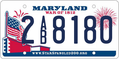 MD license plate 2AB8180