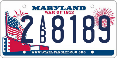 MD license plate 2AB8189