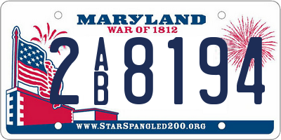 MD license plate 2AB8194