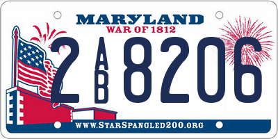 MD license plate 2AB8206
