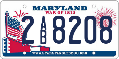 MD license plate 2AB8208