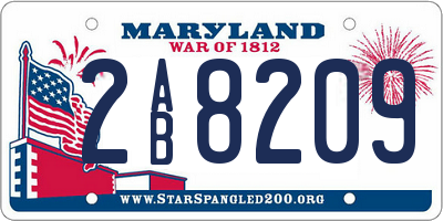 MD license plate 2AB8209