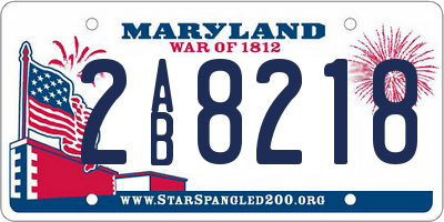 MD license plate 2AB8218