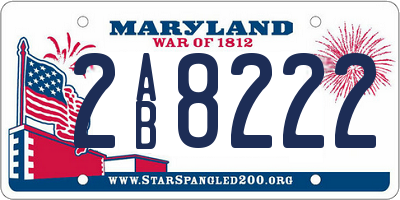 MD license plate 2AB8222