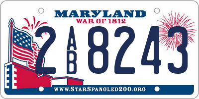 MD license plate 2AB8243
