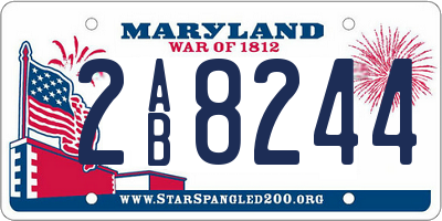 MD license plate 2AB8244