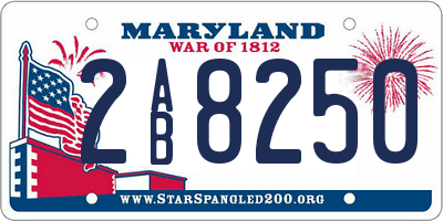 MD license plate 2AB8250